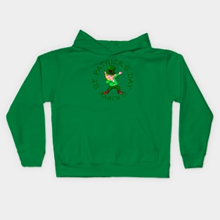 happy st patricks day blonde dabbing leprechaun Kids Hoodie